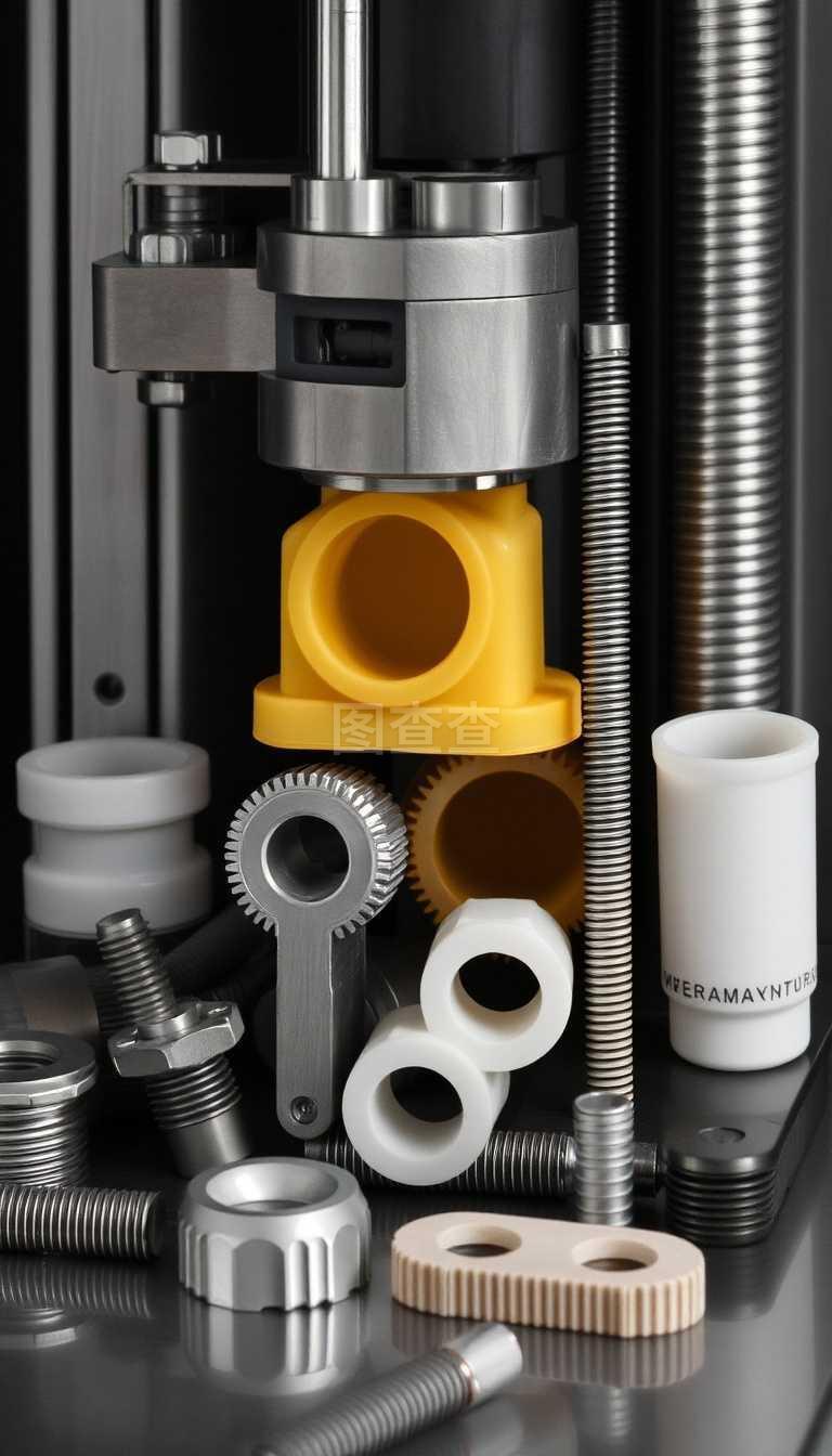 塑料和金屬機(jī)械部件.垂直圖像